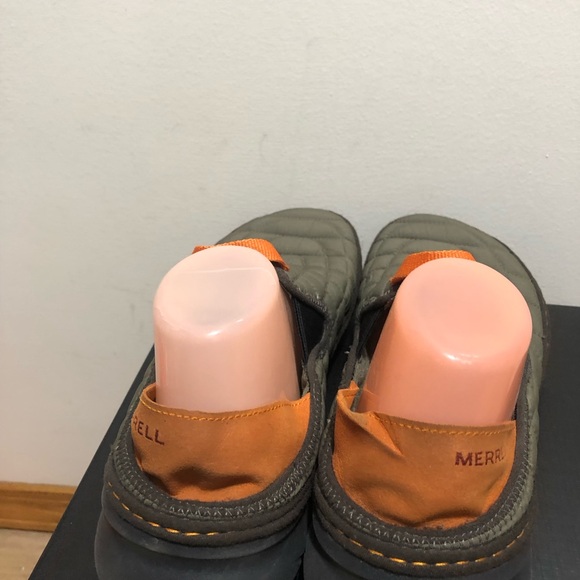 Merrell Moc II Men’s Olive and Orange Quilted Slip-On Shoes Size 9 - Picture 7 of 12
